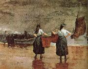 Winslow Homer Beach ee Fisherwoman ee Mother oil on canvas